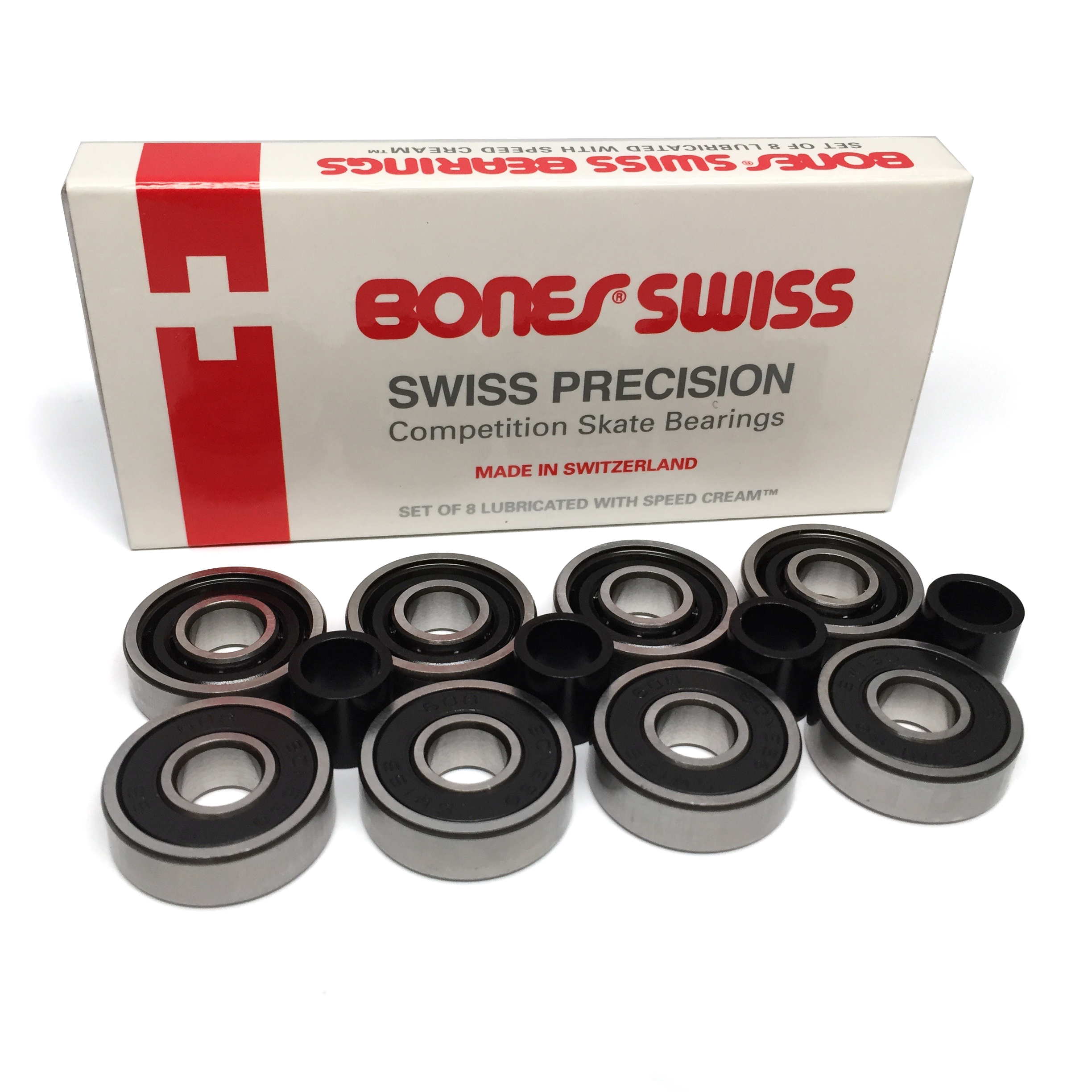 Bones Bearings - 8mm Bones Swiss Skateboard Bearings - Newtons Shred