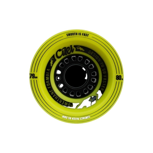 Cuei A1 Yellow / Black Longboard Skateboard Wheels - 79mm 80a