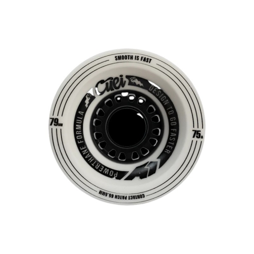 Cuei A1 White / Black Longboard Skateboard Wheels - 79mm 75a
