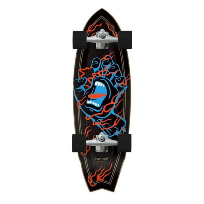 Santa Cruz Surf Skate Complete Inferno Hand Shark Carver Surf Multi 9.85" x 31.52"