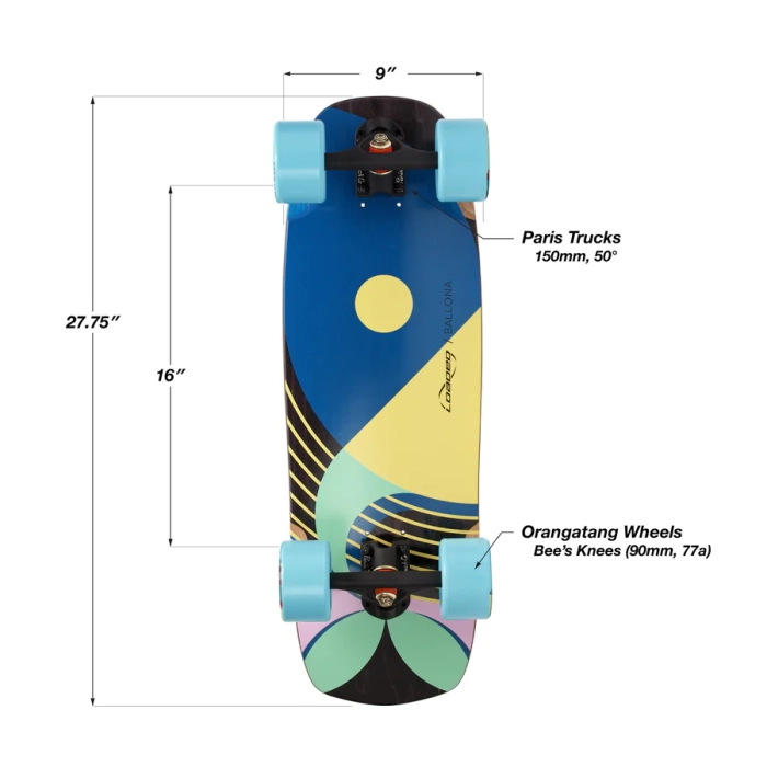 Loaded Willy Rumblebee Cruiser Longboard Complete - Bees Knees Blue - Image 2